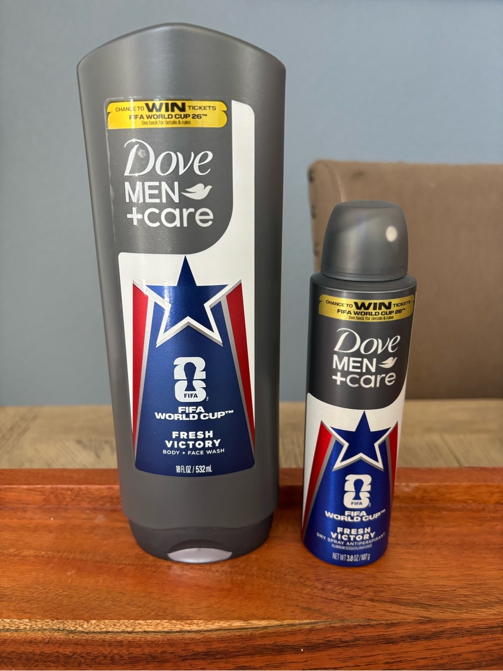 Dove Men+Care Fresh Victory FIFA World Cup Body Wash & Dry Spray Antiperspirant